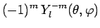 $\displaystyle (-1)^m\,Y^{-m}_l(\theta,\varphi)$
