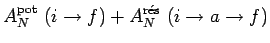 $\displaystyle A_N^\mathrm{pot}~(i\to f) +
A_N^\mathrm{r\acute{e}s}~(i\to a\to f)$