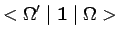 $\displaystyle <\Omega^\prime\mid\mathbf{1}\mid\Omega>$