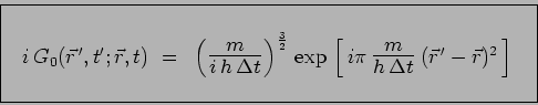 \begin{displaymath}\begin{array}{\vert c\vert}\hline { }\\ ~~i\,G_0(\vec{r}^{\,\...
...{r}^{\,\prime}-\vec{r})^2\,\right]~~\\ { }\\ \hline \end{array}\end{displaymath}