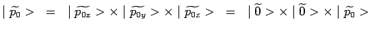 $\displaystyle \mid\widetilde{p_0}> ~=~
\mid\widetilde{p_{0x}}>\times\mid\wideti...
..._{0z}}>~=~
\mid\widetilde{0}>\times\mid\widetilde{0}>\times\mid\widetilde{p_0}>$