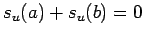 $\displaystyle s_u(a)+s_u(b)=0$