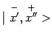 $ \mid \overset{-}{x^\prime},\overset{+}{x^{\prime\prime}}>$