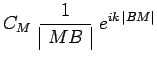 $\displaystyle C_M~\frac{1}{\begin{array}{\vert c\vert}MB\\ \end{array}}~e^{ik\,\vert BM\vert}$