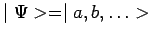 $\displaystyle \mid \Psi>=\mid a,b,\ldots>$